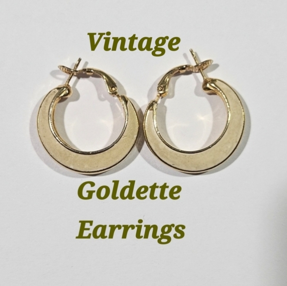 Vintage Goldette Gold and Enamel Earrings